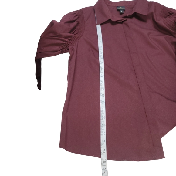 😊NWT Worthington Burgundy Button Down Blouse Sz L - Picture 5 of 6